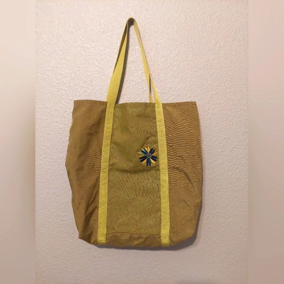 Haiku origami Packable Tote lime green double strap nylon outdoor travel - Picture 1 of 8